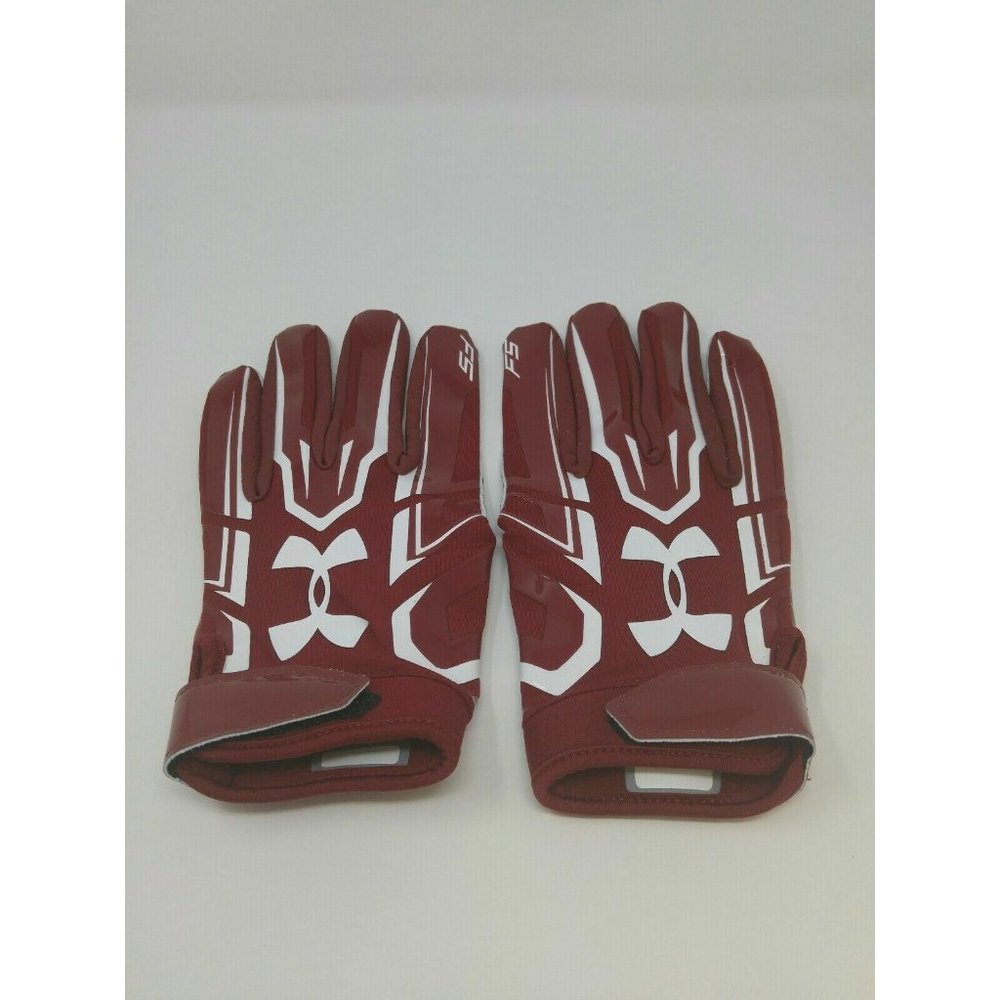New Under Armour Men's Dark Red WR Football Gloves - Size Medium